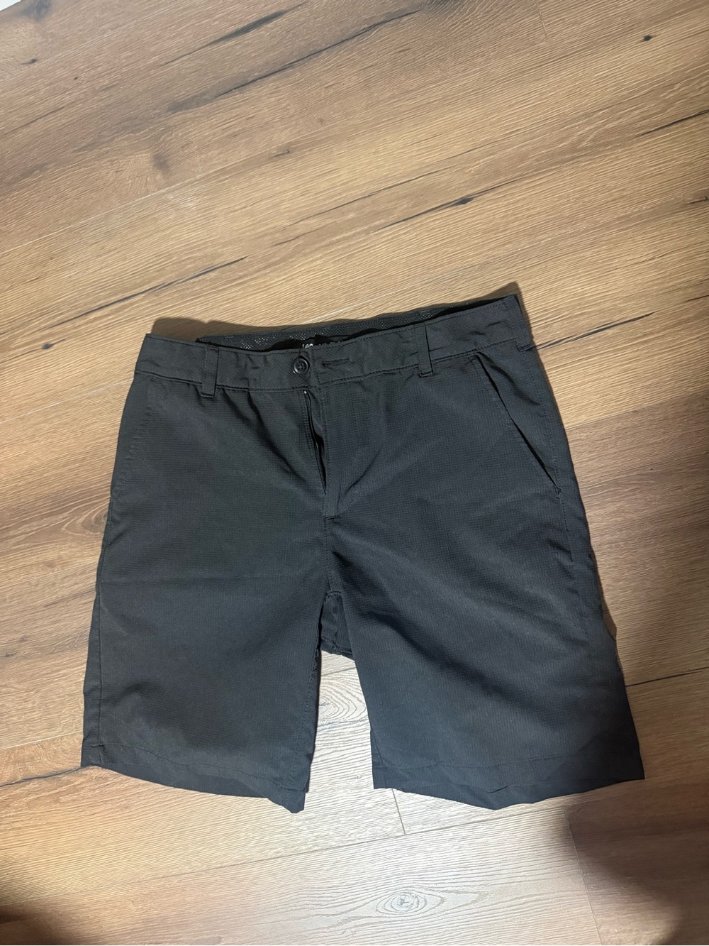 Lee Men's Black Flat-Front Casual Shorts